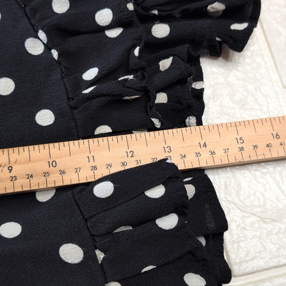 295-Zara Black and White Polka Dot Skirt - Picture 4 of 4